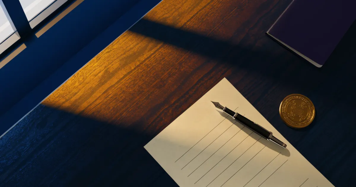 Formal salary certificate document on a desk with a pen and passport in a UAE office setting
